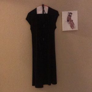 New! Classic black wrap around dress NWOT